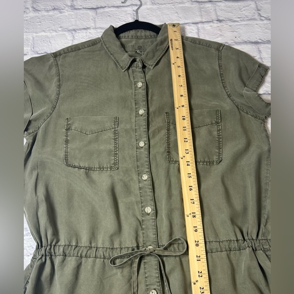 Thread & Supply Olive Green Shirt Dress. Size Large. Perfect for FALL!! - Picture 7 of 10